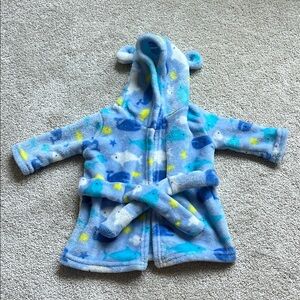 Mon Cheri Blue and Yellow Plush Bathrobe